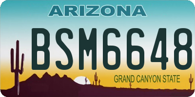 AZ license plate BSM6648