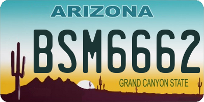 AZ license plate BSM6662