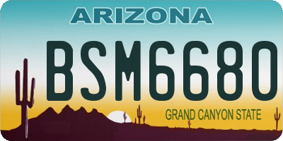 AZ license plate BSM6680