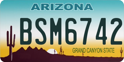 AZ license plate BSM6742