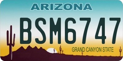 AZ license plate BSM6747