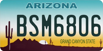 AZ license plate BSM6806