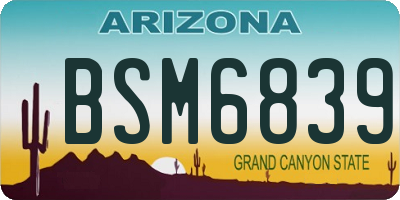 AZ license plate BSM6839