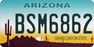 AZ license plate BSM6862
