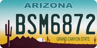 AZ license plate BSM6872