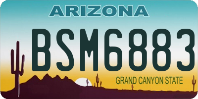 AZ license plate BSM6883