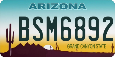 AZ license plate BSM6892