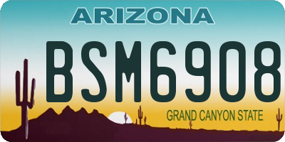 AZ license plate BSM6908