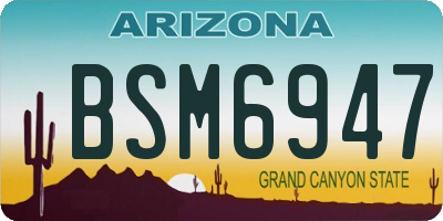 AZ license plate BSM6947