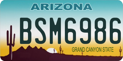 AZ license plate BSM6986