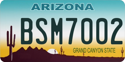 AZ license plate BSM7002