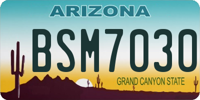AZ license plate BSM7030