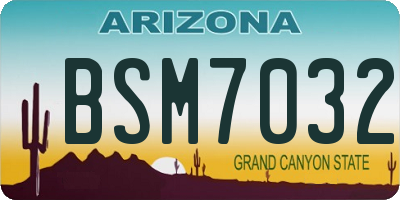AZ license plate BSM7032