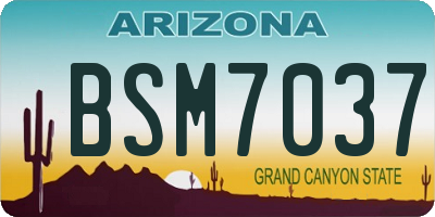 AZ license plate BSM7037