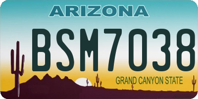 AZ license plate BSM7038