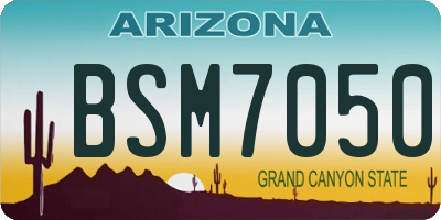 AZ license plate BSM7050
