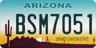 AZ license plate BSM7051