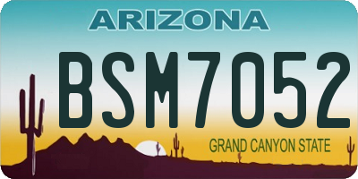 AZ license plate BSM7052