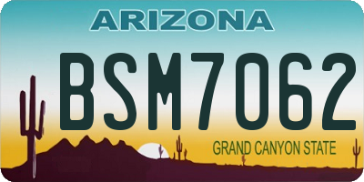 AZ license plate BSM7062