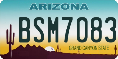 AZ license plate BSM7083