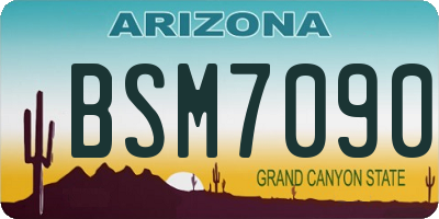AZ license plate BSM7090