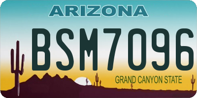 AZ license plate BSM7096