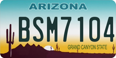 AZ license plate BSM7104