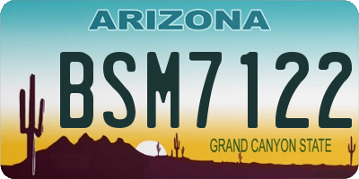 AZ license plate BSM7122