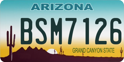 AZ license plate BSM7126