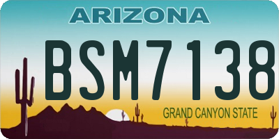 AZ license plate BSM7138