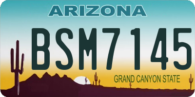 AZ license plate BSM7145