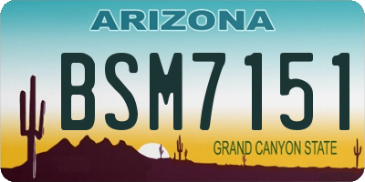 AZ license plate BSM7151