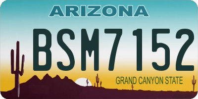 AZ license plate BSM7152