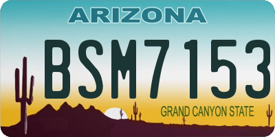 AZ license plate BSM7153