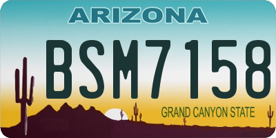 AZ license plate BSM7158