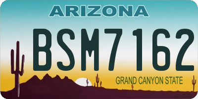 AZ license plate BSM7162