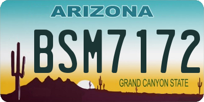 AZ license plate BSM7172