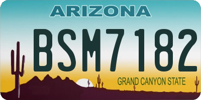 AZ license plate BSM7182