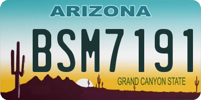 AZ license plate BSM7191