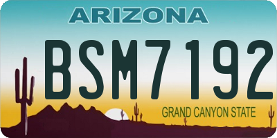 AZ license plate BSM7192