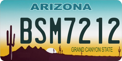 AZ license plate BSM7212