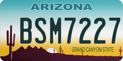 AZ license plate BSM7227