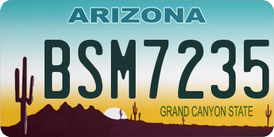 AZ license plate BSM7235