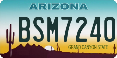 AZ license plate BSM7240