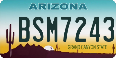 AZ license plate BSM7243