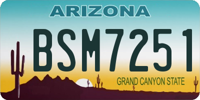 AZ license plate BSM7251