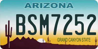 AZ license plate BSM7252