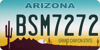 AZ license plate BSM7272