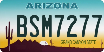 AZ license plate BSM7277