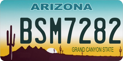 AZ license plate BSM7282